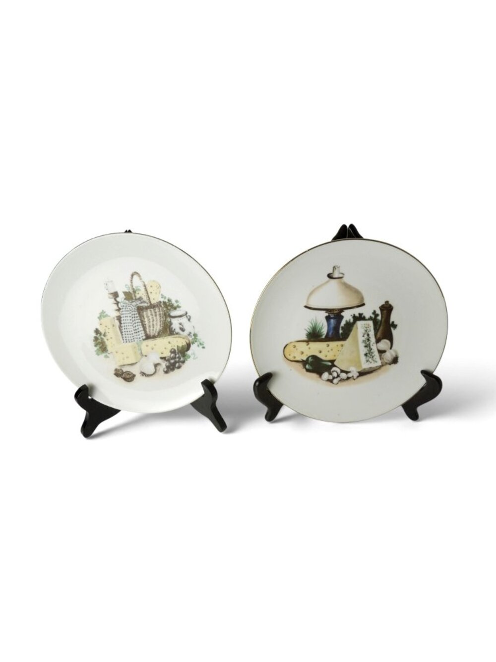 Vintage Kahla GDR Cheese Wine Plates Set 2 Germany Rustic Decor 7.5"